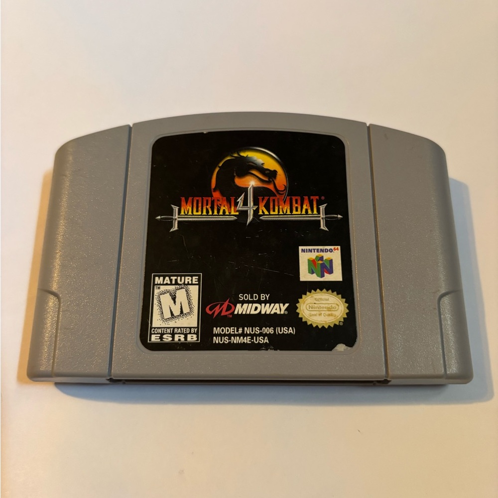 Nintendo 64 Mortal Kombat 4 Game Cartridge Tested And Working